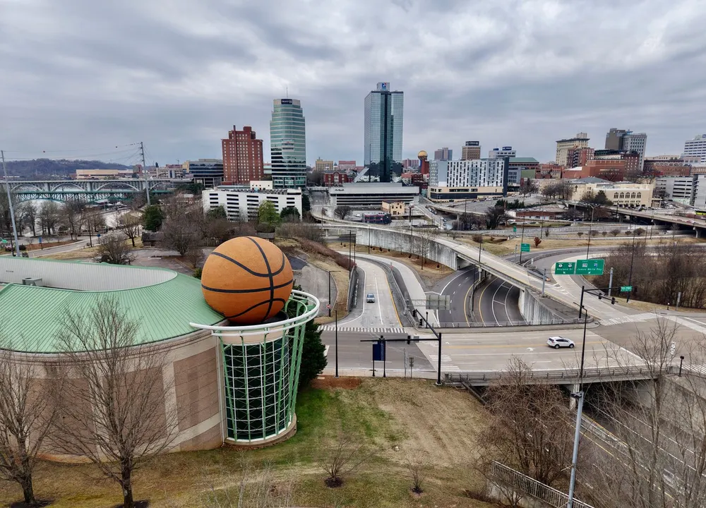 Downtown Knoxville skyline and the Tennessee River